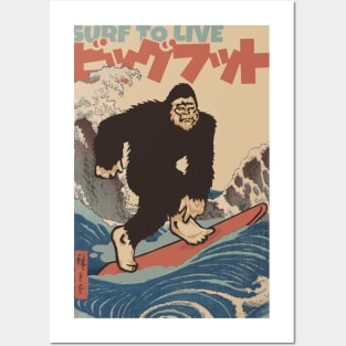 Vintage Bigfoot Surf to Live Posters and Art